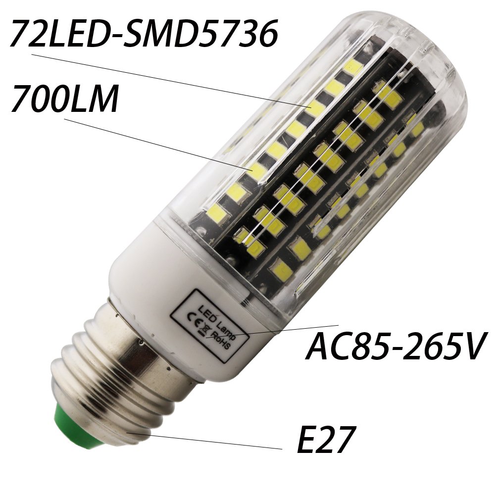 Xindaxin® (20er-Pack) Nicht dimmbar LED Mais Glühbirne,7W Entspricht Halogenlampe 70W,700Lm 6000K Kaltweiß,Kleine Edison-Schraube Kerze Leuchtmittel