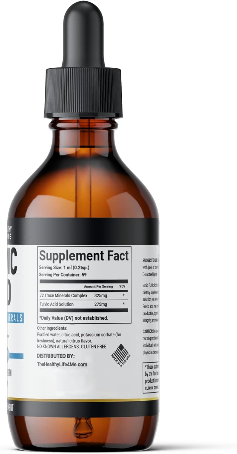Organic Fulvic Acid + 72 Trace Minerals | Digestion | Hydration | Keto, Dietary Supplement | Energy | pH Balance | 2-Month Supply : Health & Household