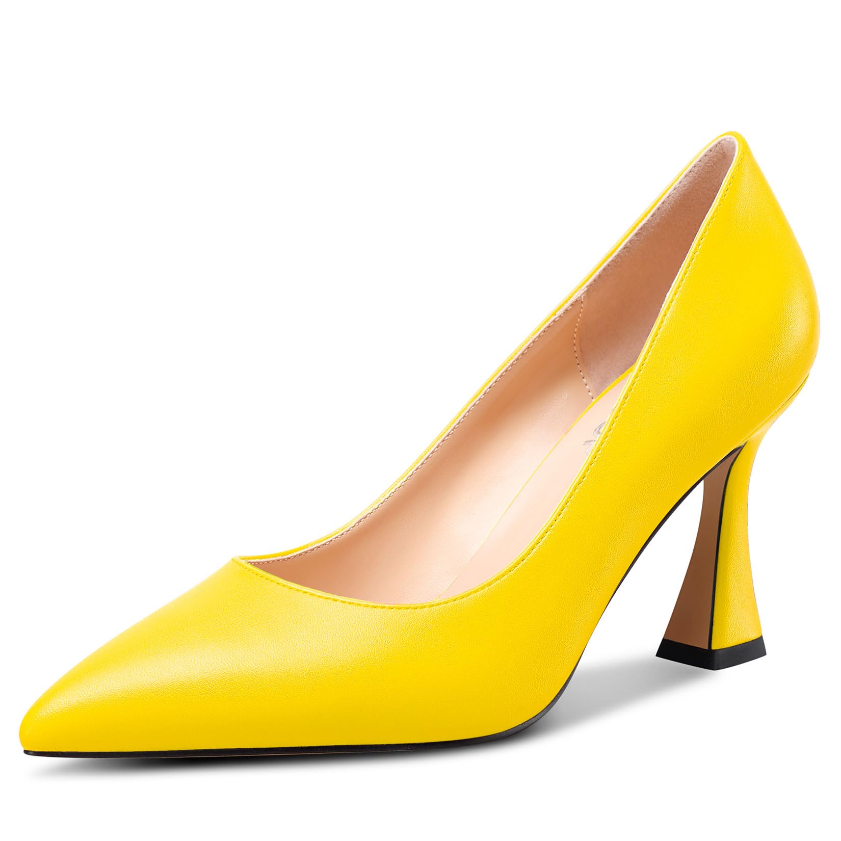 NobleOnly Donna Medio Tacco Heel Slip-on Chiusa a Punta Classico Dress Pumps Casual Ufficio Estate Scarpe 8.5 CM Heels