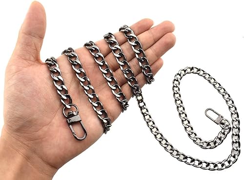 Miniatura 24 de HAHIYO Correa metálica de cadena para bolso de 43.3' de oro para bolso cruzado, bandolera y bolso de mano, cómoda y plana de 0.4' de ancho, extra