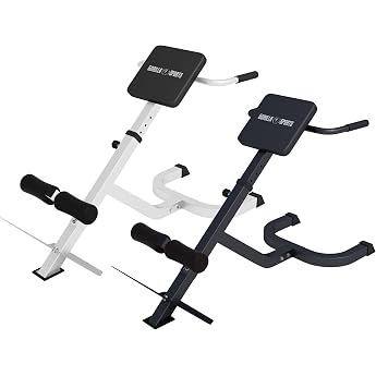 GORILLA SPORTS Back Trainer - 5-Way Adjustable up to 120 kg with Leg Fixation Black/White - Back Stretcher Device Hyperextension Bench Abdominal Trainer Abdominal Trainer for Home