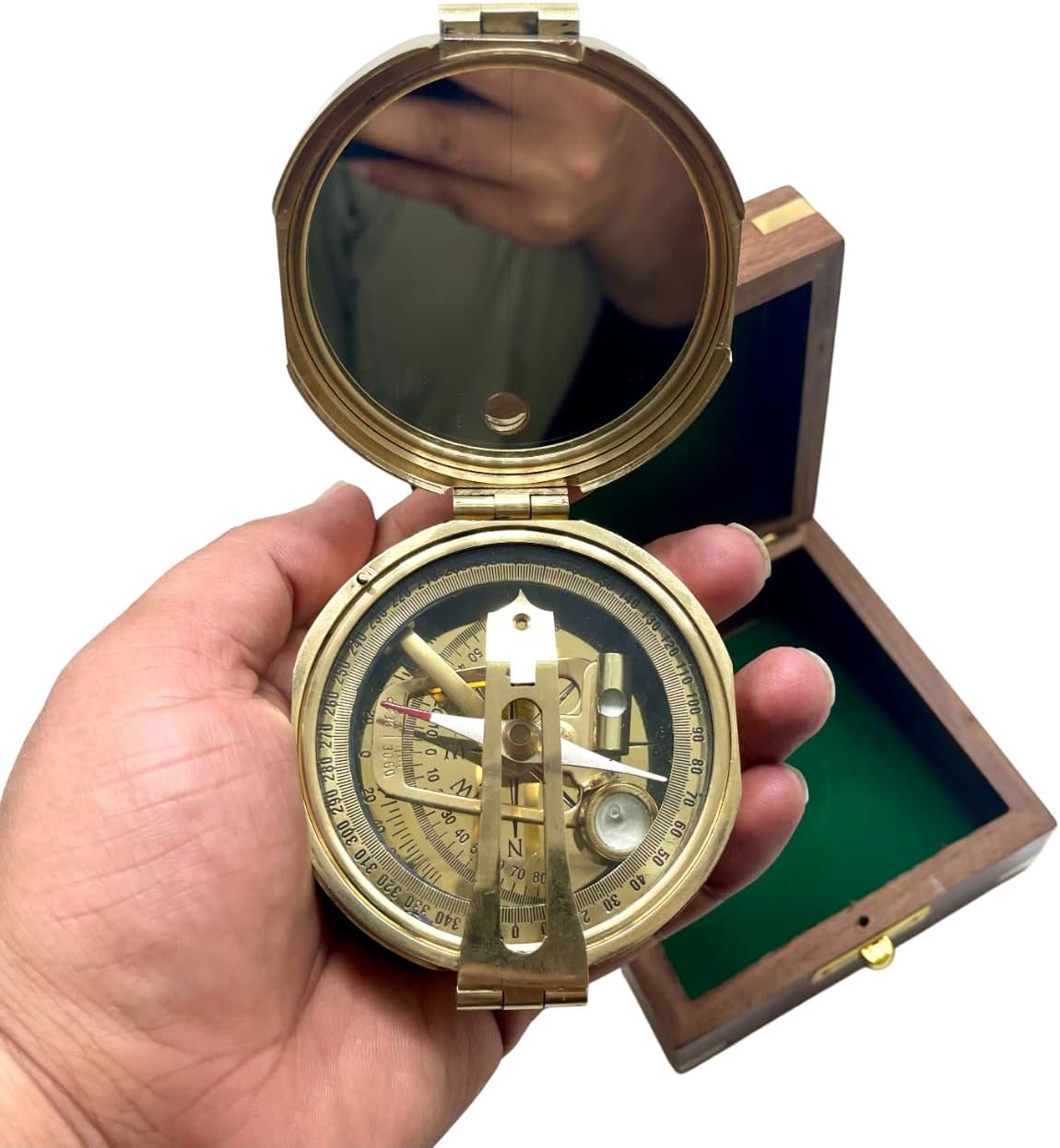 Brass Compass Hiking Survival, Wilderness Survival Compass for Kids- Magnetic Gear Set Navigation Map- Backpacking Camping Hunting Survival Compass