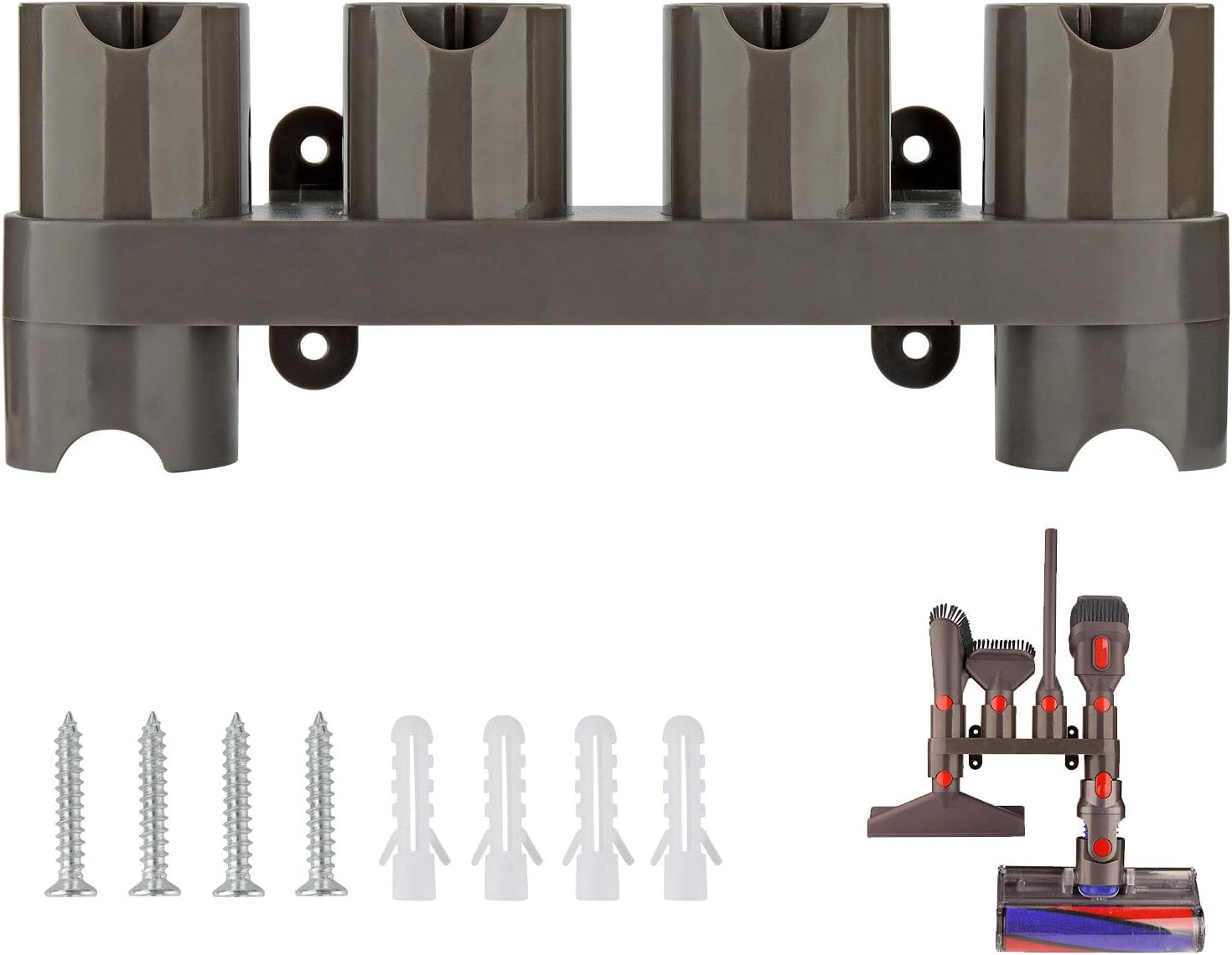 Wall Mount Accessory Holder for Dyson V15 V12 V11 V10 V8 V7 Vacuum Cleaner Accessories, Dyson Attachment Organizer Holder (6 Storage Sockets)