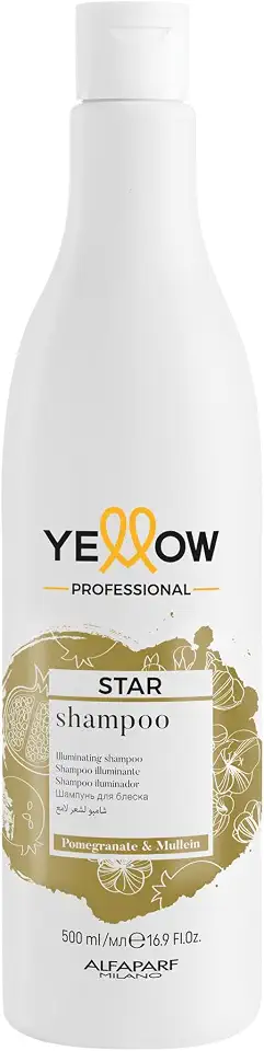 Yellow Star Shampoo - Para todos os tipos de cabelos - Restaura o brilho natural dos cabelos - Proporciona proteção - Qualidade profissional de salão 500ml