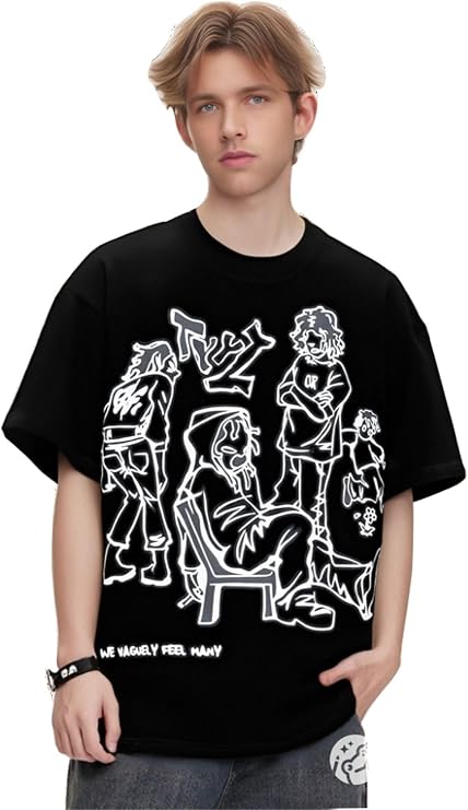 Oversized Graphic Tees for Women Y2k Men Streetwear Harajuku T-Shirts Vintage Tees