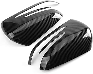 Rearview Mirror Cover Cap Carbon Fiber Shockproof Side Rearview Mirror Cap Cover Trim 1 Pair Rearview Mirror Mirror Protector Rear View Housing Cover Replacement for A B C E GLA Class W204 W212