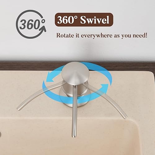 Miniatura 6 de Dispensador de jabón integrado para encimera de fregadero de cocina, cabezal de bomba de latón macizo con boquilla larga de 10.2 onzas de material