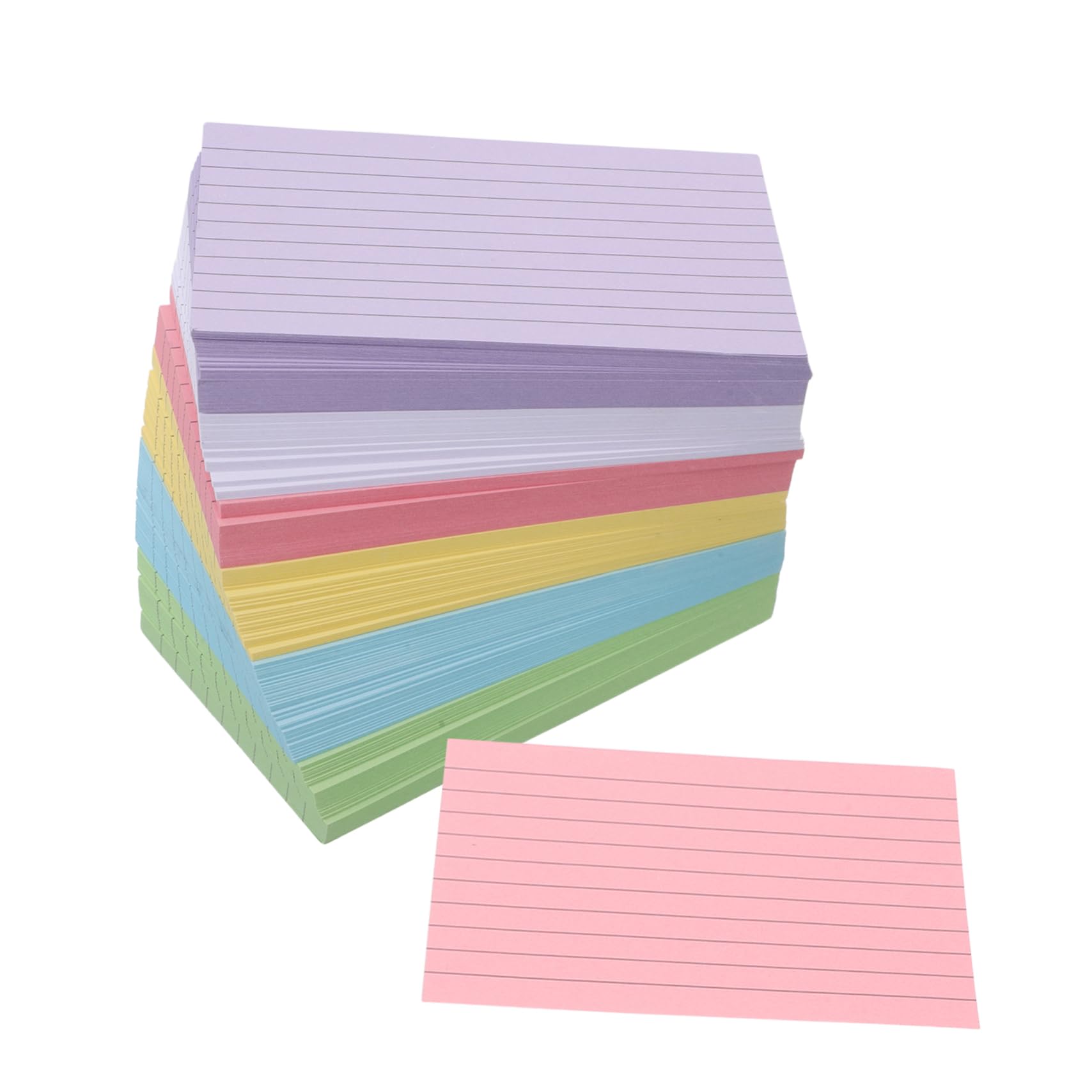 Homoyoyo 600pièces Fiches de Révision Multicolores Lignées Fiches Bristol pour Étudiants Préparation Examen et Organisation Scolaire Surface Inscriptible et Compacte