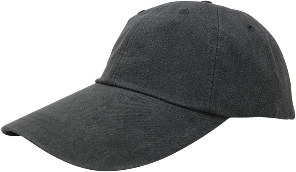 wpsportswearSunbuster Extra Long Bill 100% Washed Cotton Cap with Leather Adjustable Strap