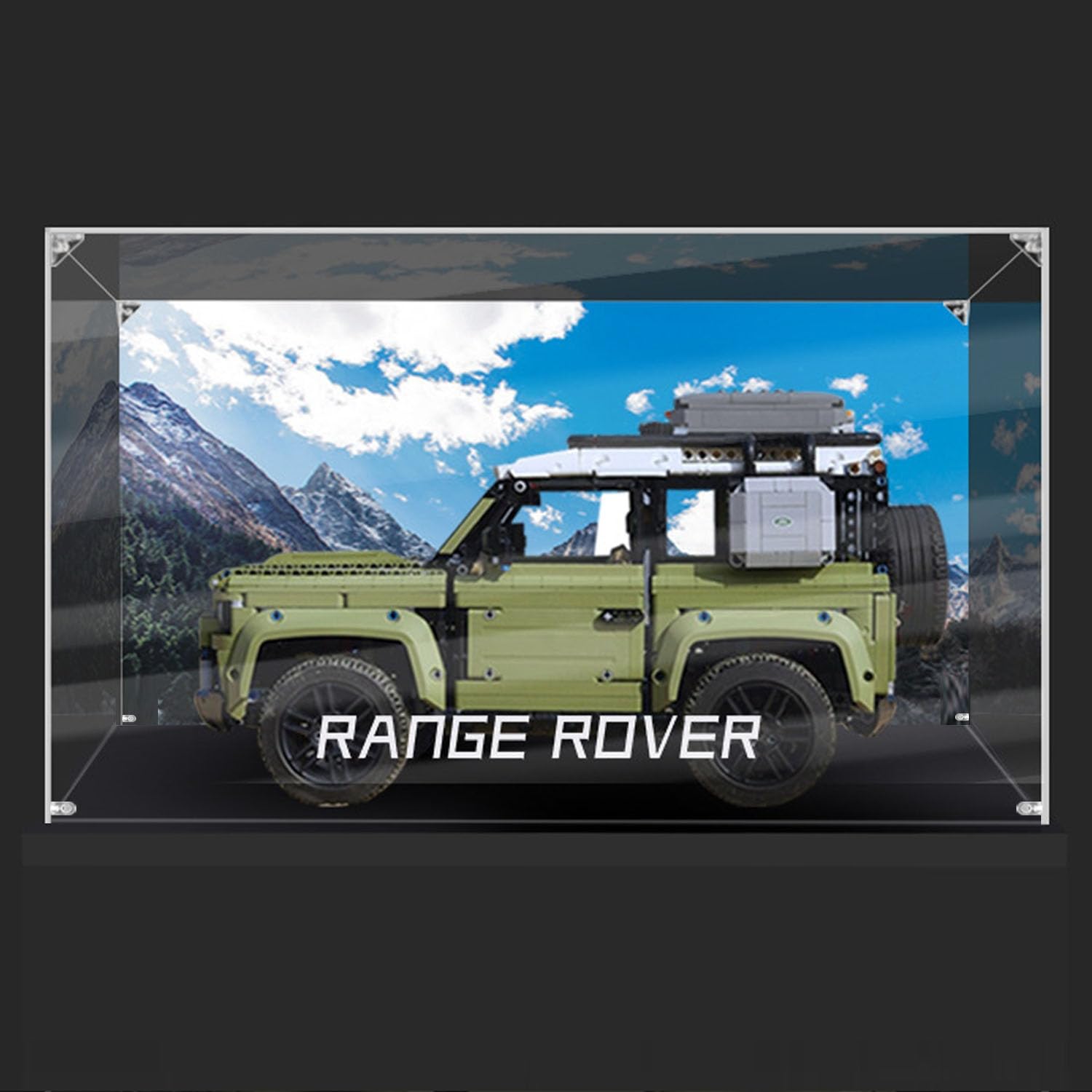 Acrylic Display Case for Lego 42110 Technic Land Rover Defender, Dustproof Display Box for Models Collectables (Only Case)(Inkjet)
