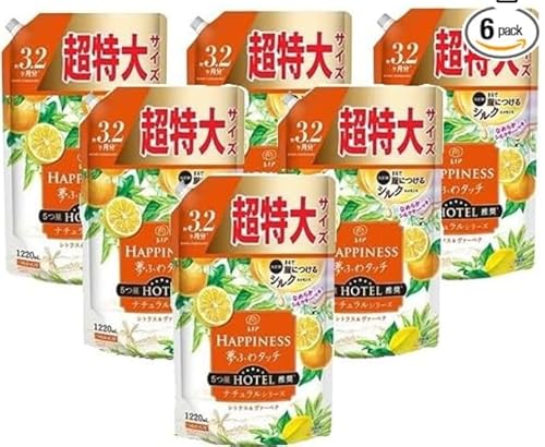 ケース P& G レノアハピネス 夢ふわタッチシトラス&ヴァーベナ 柔軟剤 詰め替え 超特大 1220ml × 6袋