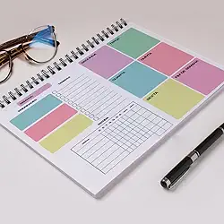 PLANNER SEMANAL PERMANENTE A4 (21x29,7cm) - 52 Folhas (1 Ano) - Bloco de Planejamento de Tarefas e Rotina com Espiral | Organizador de Produtividade Não Datado para Escritório, Estudos e Casa | Capa Transparente