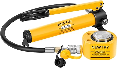 Miniatura 6 de NEWTRY Extractor de engranajes hidráulicos Kit de potencia Porta de gato hidráulico de perfil bajo de 5 toneladas y 20 toneladas + bomba manual