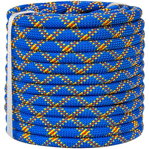 Meyoppm Braided Polyester Arborist Rigging Rope (3/8 inch x 150 feet), High Strength Arborist Rigging Rope for Outdoor Rock Climbing, Mountain Climbing, Hiking, etc.