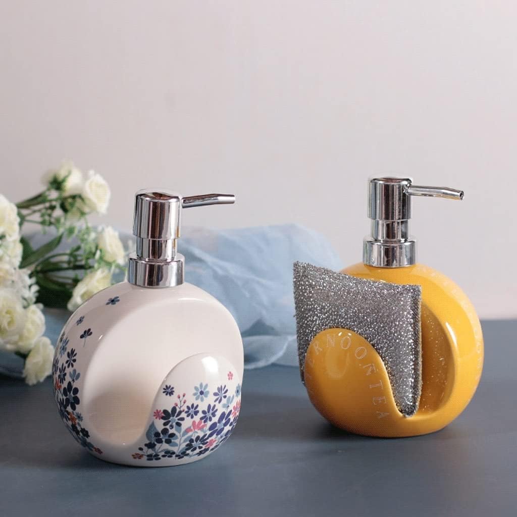 Soap Dispenser, Ceramic Lotion Dispenser 400ml/13.5oz Home Pump Bottle Suitable for Kitchen Sink Or Bathroom Countertop Use
