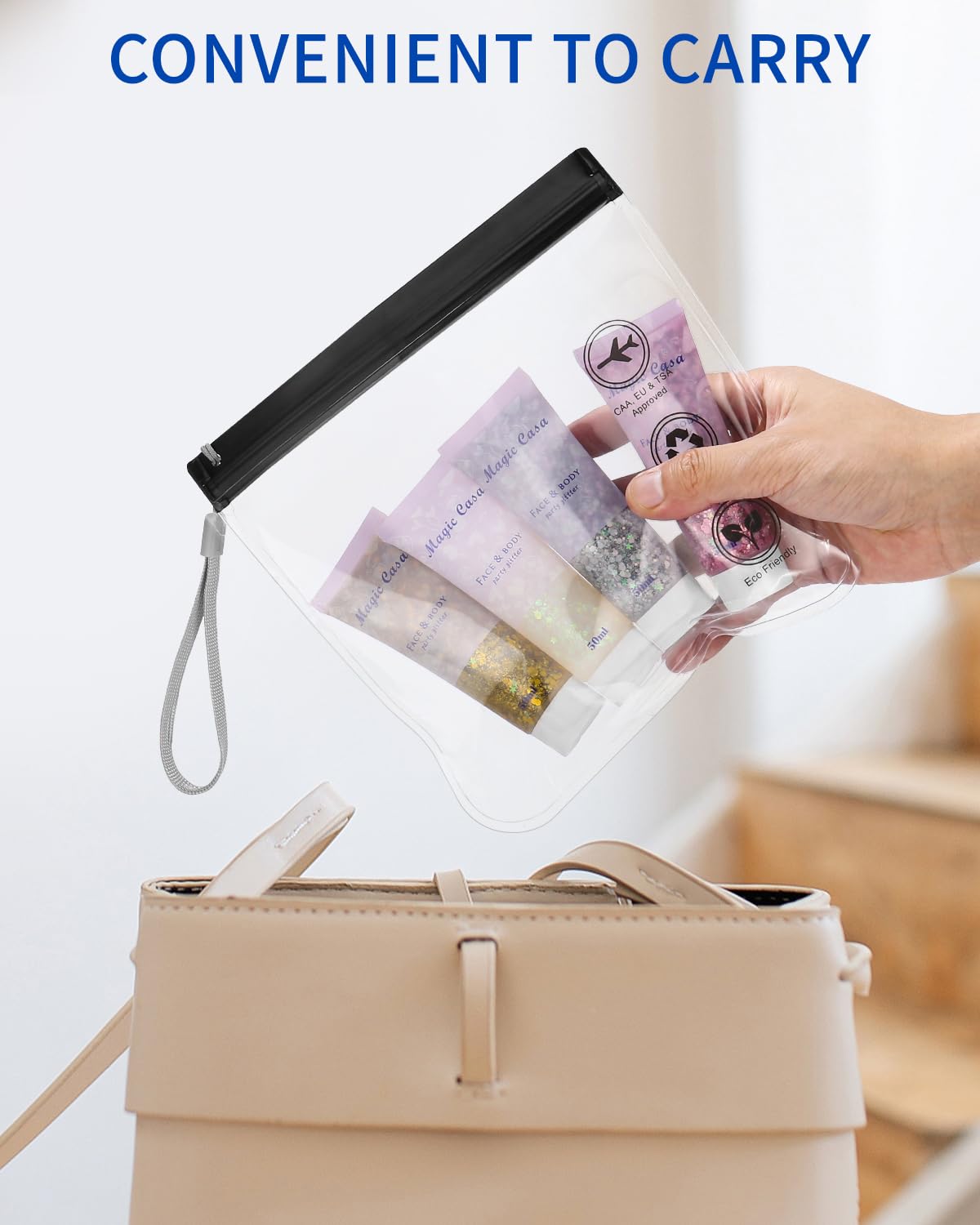 7 Stücke 1 Liter Beutel Flugzeug Handgepäck, Zip Beutel 20 X 20 cm, Wasserdicht Und Auslaufsicher Zip Beutel Flugzeug, Anwendbar auf Handgepäck Flüssigkeiten, Unisex Reisebeutel Fashion
