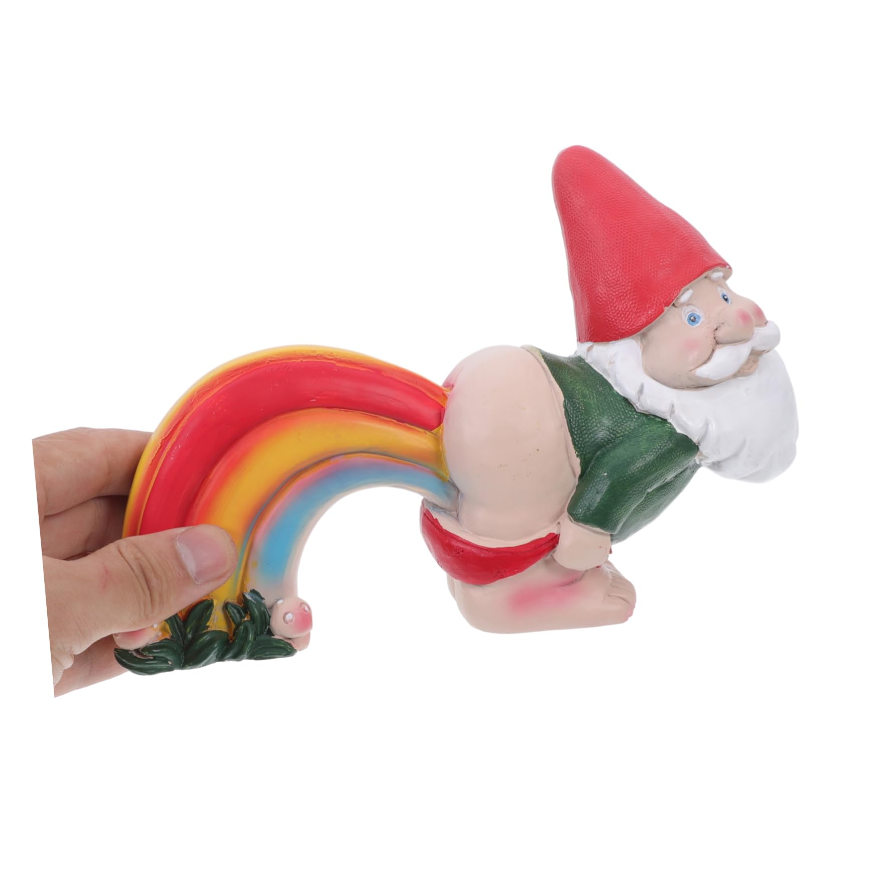 Mipcase 2 Krasnal Ogrodowy z Żywicy Figurka Dekoracyjna Stylu Tęczowym Uroczy Gnome Do Ozdoby Ogrodu i Wnętrza Idealny Halloween i Przyjęcia