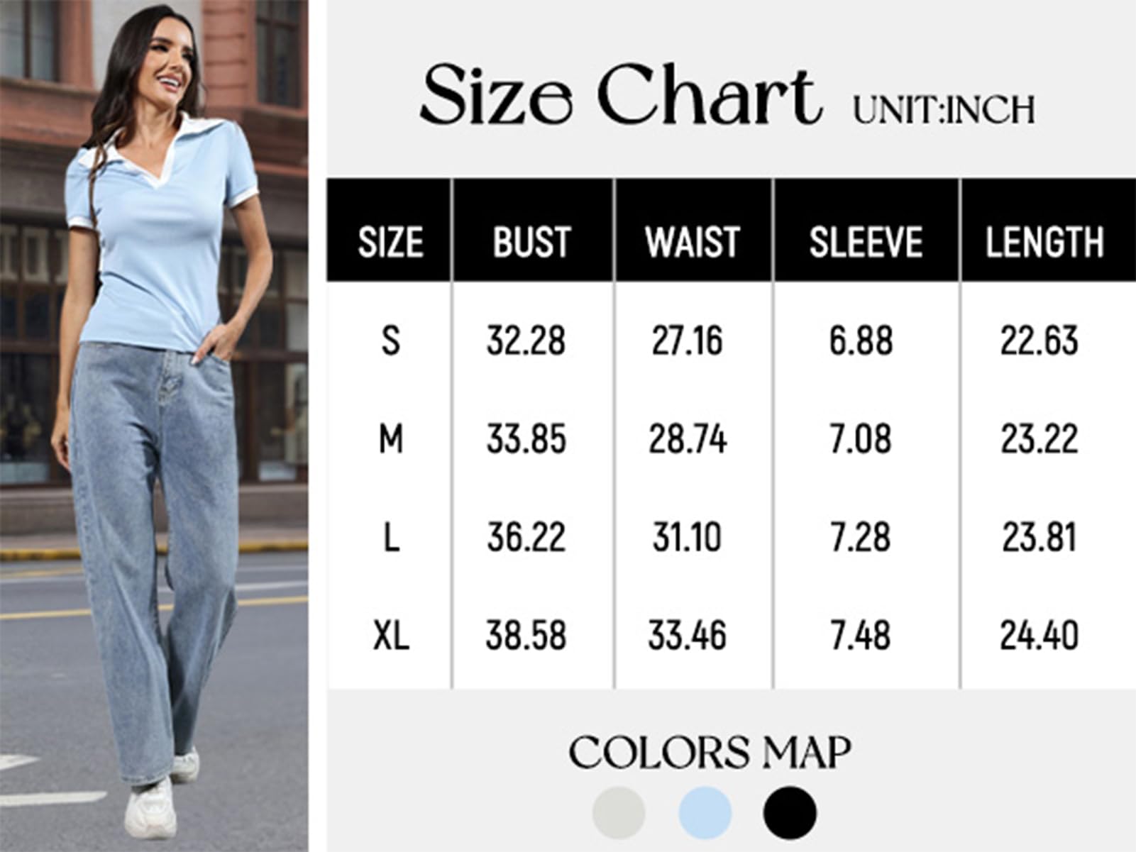 Polo de manga corta para mujer, cuello en V, cuello en V, bloque de color, camiseta de golf