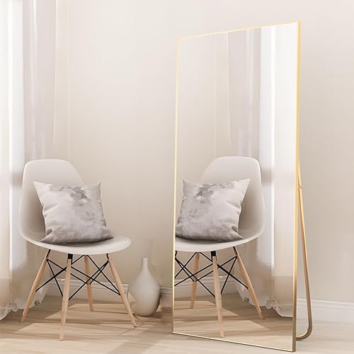 Miniatura 6 de CONGUILIAO Espejo de longitud completa de 65 x 24 pulgadas, espejo rectangular de pie, espejo de piso grande, espejo de cuerpo completo, espejo de