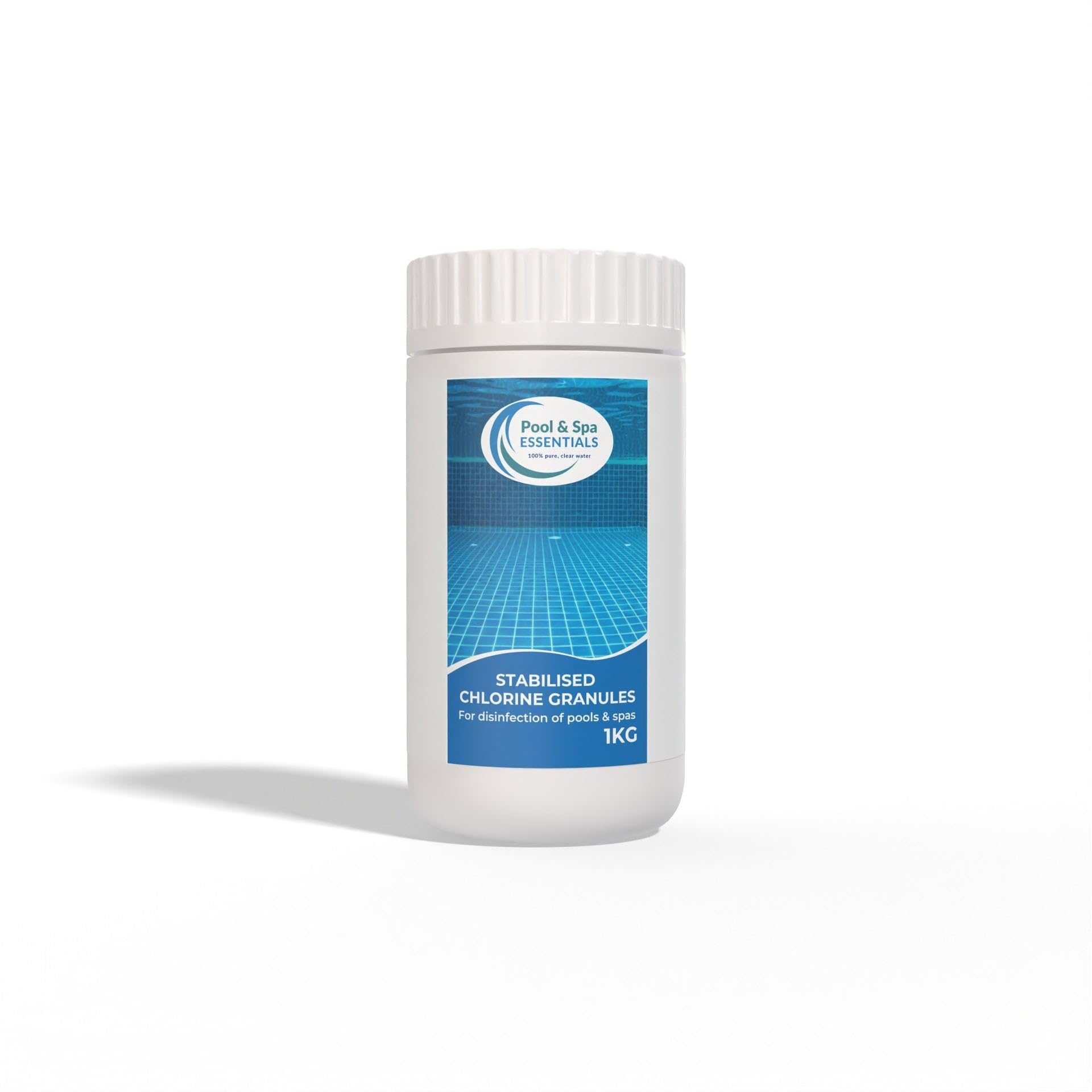 POOL&SPA ESSENTIALS Stabilised Chlorine Granules 1KG, 5KG Hot Tubs| Sanitise, Reduce Organic Matter, Keep Clean Water 1 KG