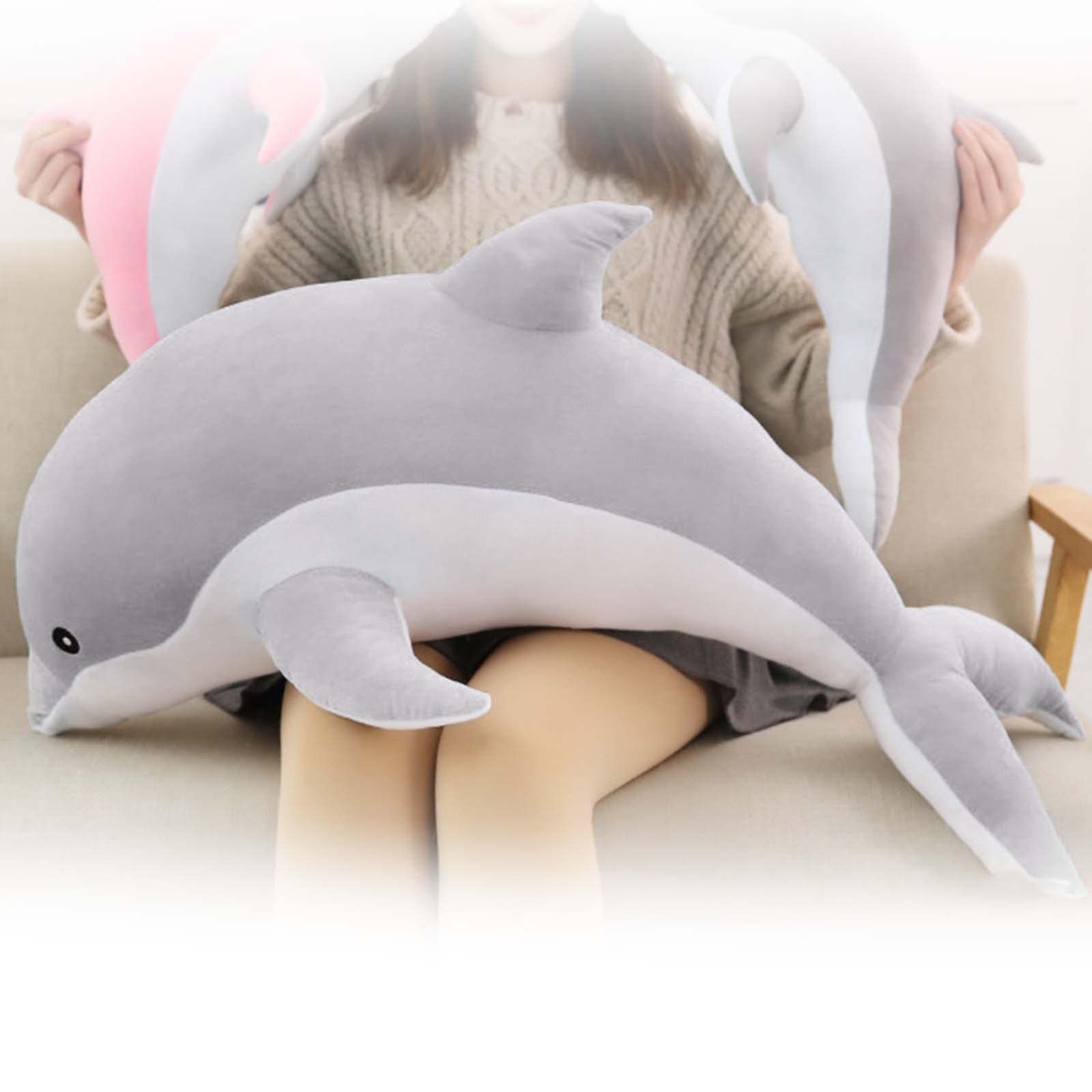 Plüschtier Delfin Plüschtierkissen Kuscheltier Kissen Plüschtier Puppe Weiches Plüschmaterial Simulation für Schlafzimmer Wohnraum Büro Geschenk
