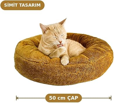 Tigres Puffy Bagel Shaped Cat Bed 50 cm