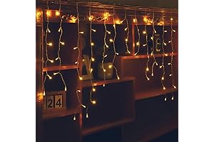 96 LED Warm White Icicle Lights Indoor String Decor