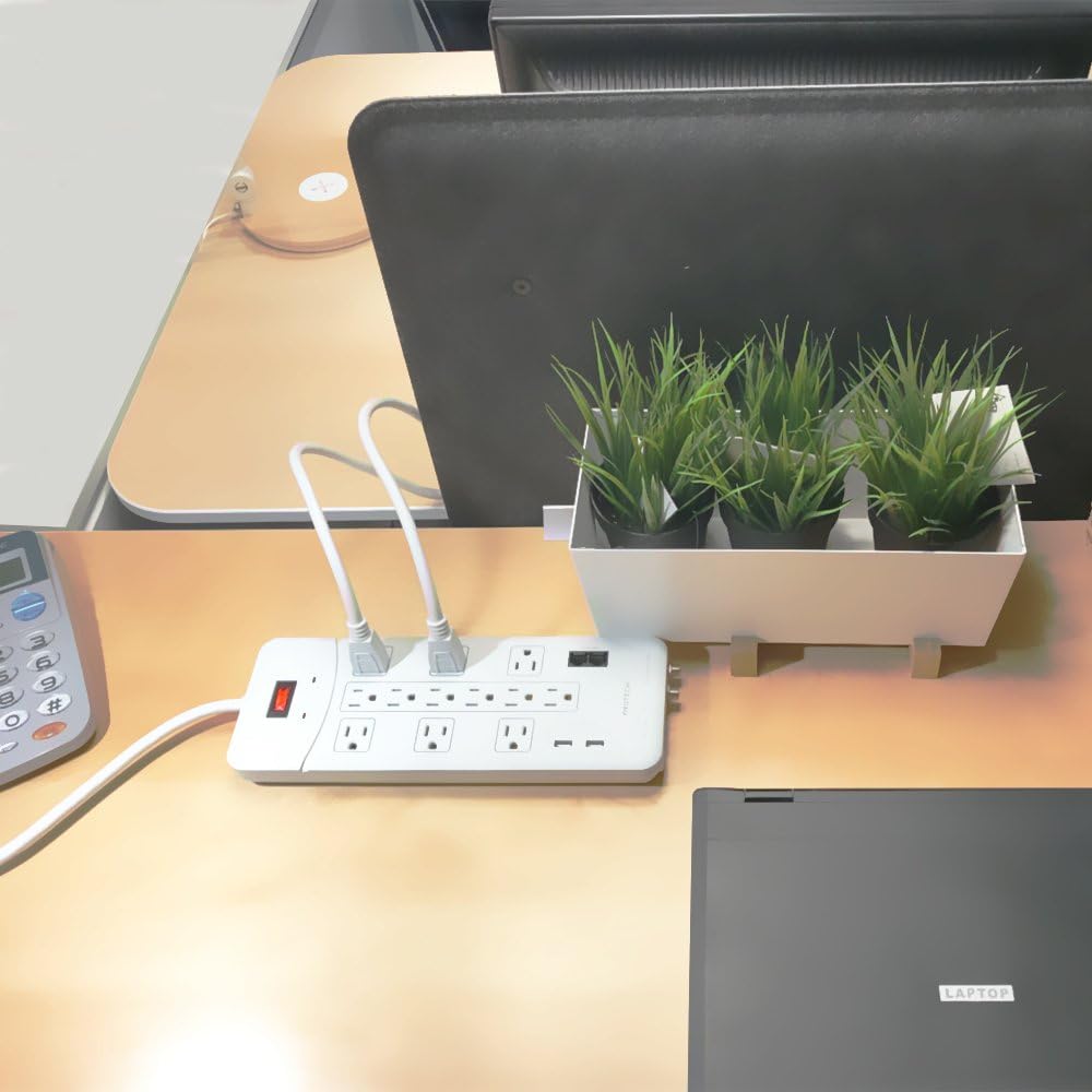 Authеntіс Crаzу Dеаlѕ OviiTech 12 Outlet All-In-One Mountable Surge Protector Power Strip with2 USB Charging Ports(3.1A Total and Phone/Ethernet/Coax Protection,6 Foot Heavy Duty Extension Cord,4380 Joules,White,ETL Listed Tесh Dеаlѕ 🔥 OviiTech 12 Outlet All-In-One Mountable Surge Protector Power Strip with2 USB Charging Ports(3.1A Total and Phone/Ethernet/Coax Protection,6 Foot Heavy Duty Extension Cord,4380 Joules,White,ETL Listed