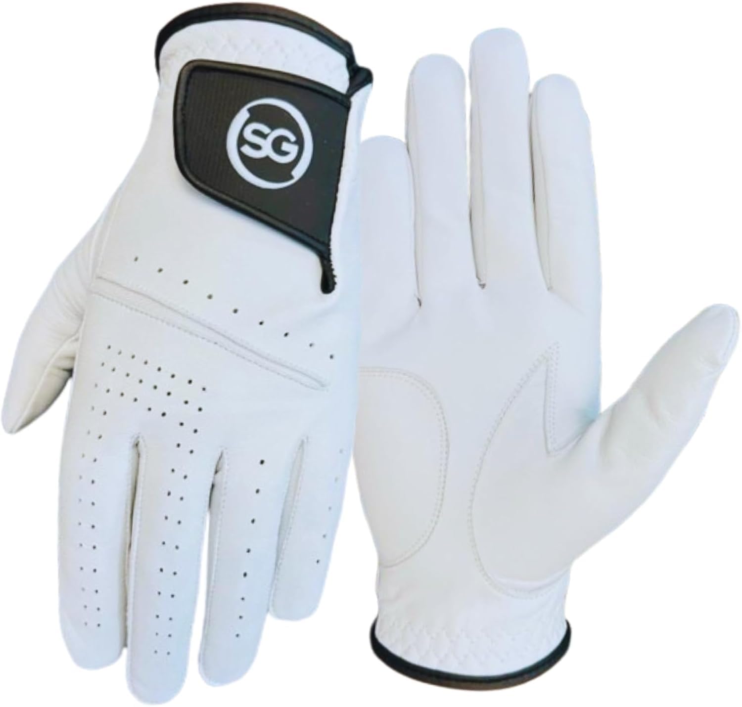 SAGE GEAR (One Glove) Men Premium Cabretta Leather Golf Gloves for All Weather Conditions - For Both Left and Right Handed Golfers - Multiple Qty Packs available, To be worn on Right Hand - S