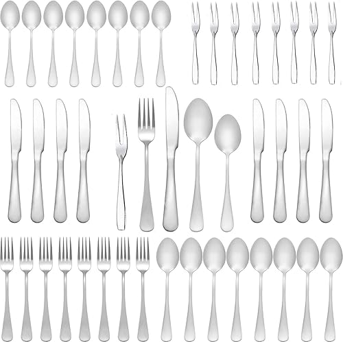 Miniatura 1 de Home Creatorz Juego de cubiertos de 40 piezas para 8  Juego de cubiertos de acero inoxidable resistente apto para lavavajillas  Juego de cubiertos