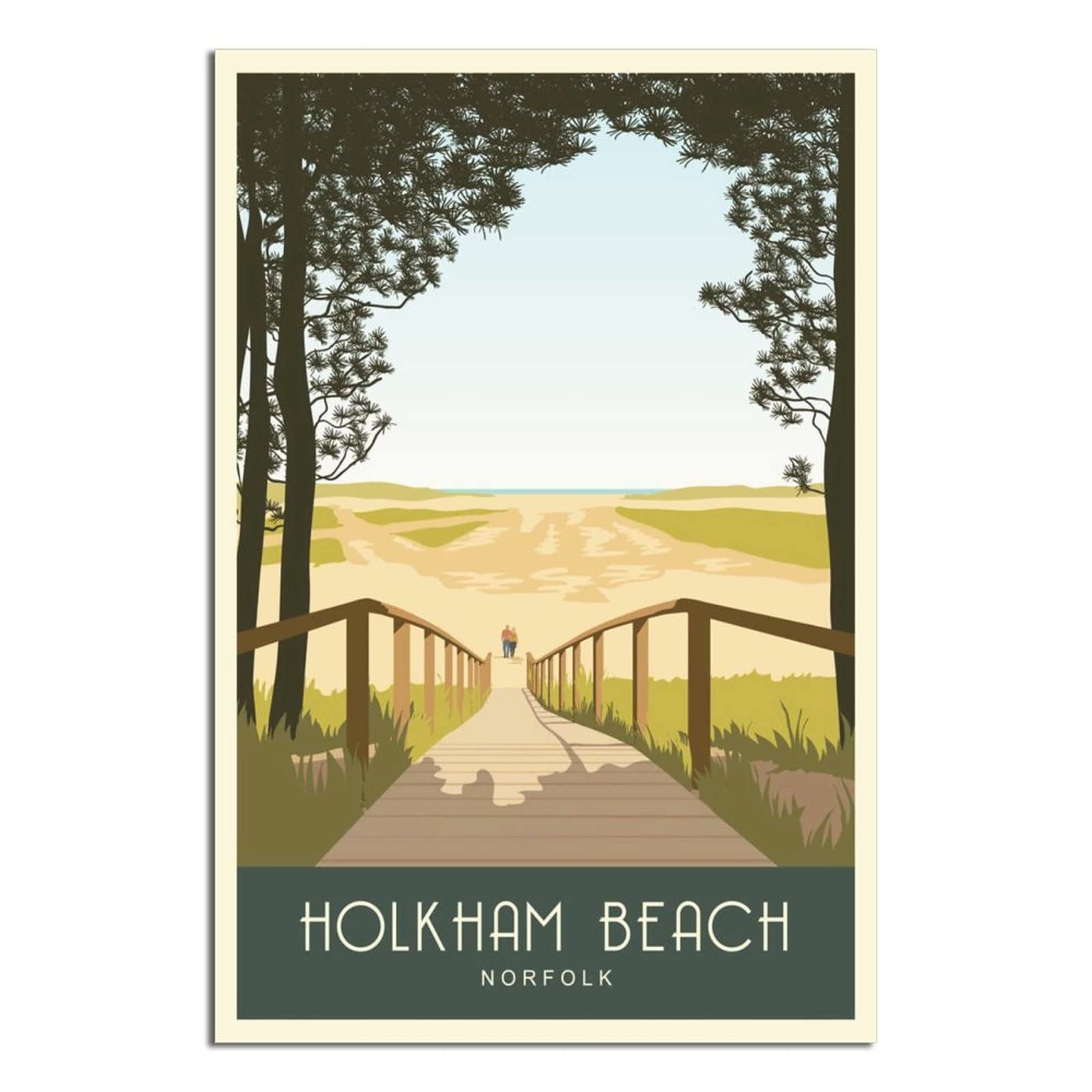 Uejd Unframe-Style Vintage North Norfolk Holkham Beach Travel Poster Decorative Posters Modern Bedroom Canvas Art Poster Picture Painting Posters Wall Decor Art Gift
