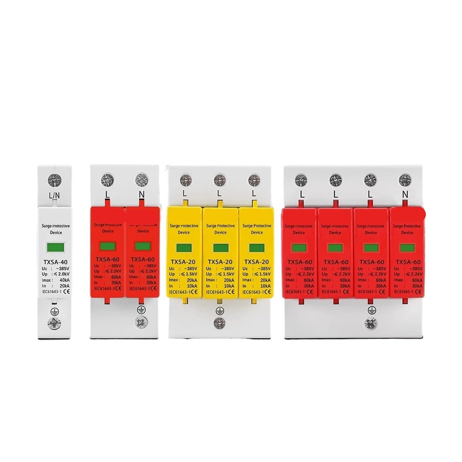 Protector contra sobretensiones y pararrayos Protector contra sobretensiones SPD 1P 2P 3P 4P Dispositivo de protección contra rayos doméstico de distribución de CA de bajo voltaje LBO 20KA 40KA 60KA(2