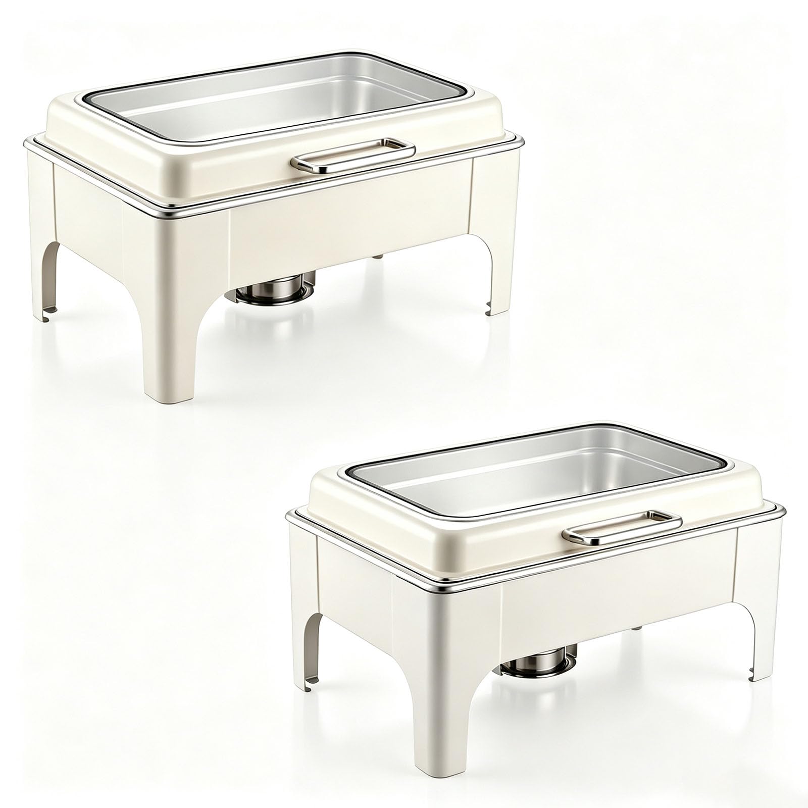 Scaldavivande per Buffet, Chafing Dish Professionale con Ampia Vetrata