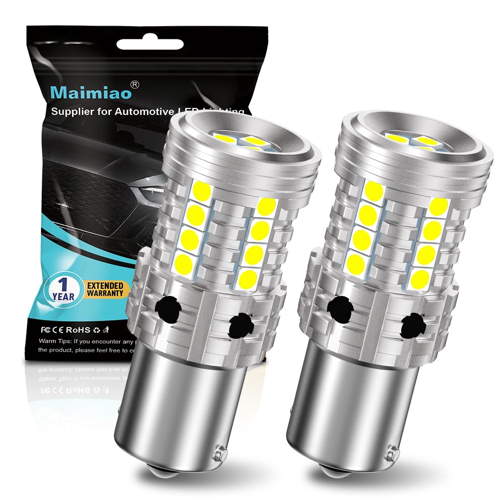 2Pcs lampadine LED 1156 bianche per luci di retromarcia, 7507 P21W BA15S Lampadina Canbus senza errore Anti Hyper Flash Lampadina di ricambio per luci di retromarcia 12-24V 27SMD 28W 4000LM