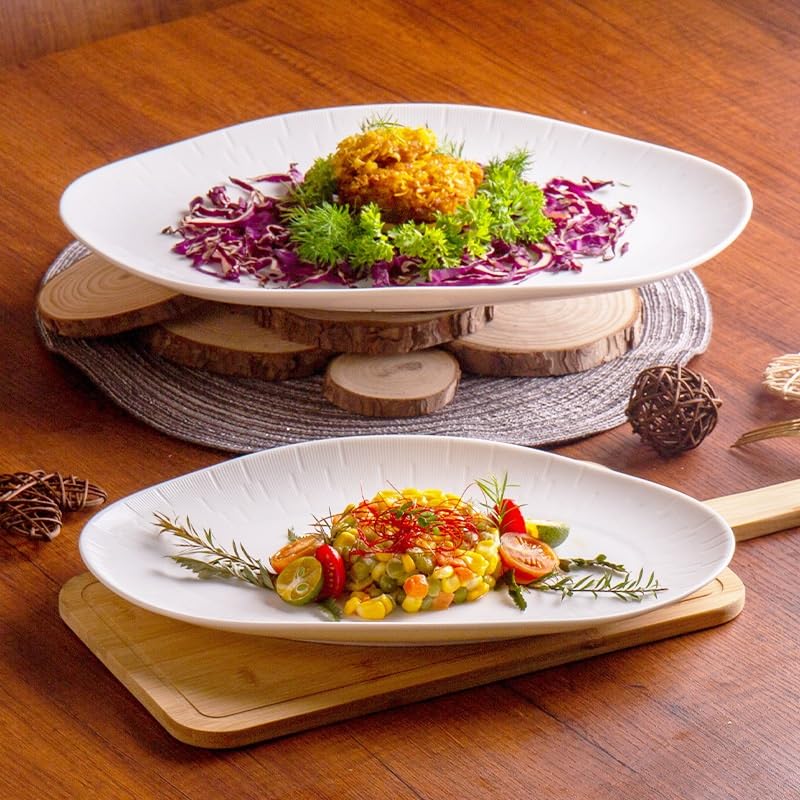 Teller Haushalt Gedämpfte Fisch Platte Keramik Reine Weiß Gegrillte Gemüse Oval Geschirr(L)