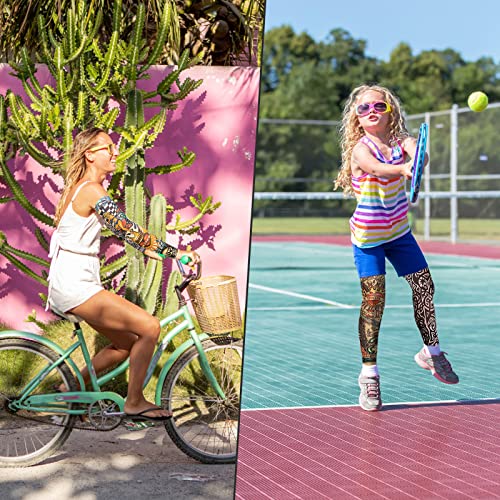 12 peças de mangas de braço esportivas para suportes e talas, mangas de tatuagem sem costura para aq