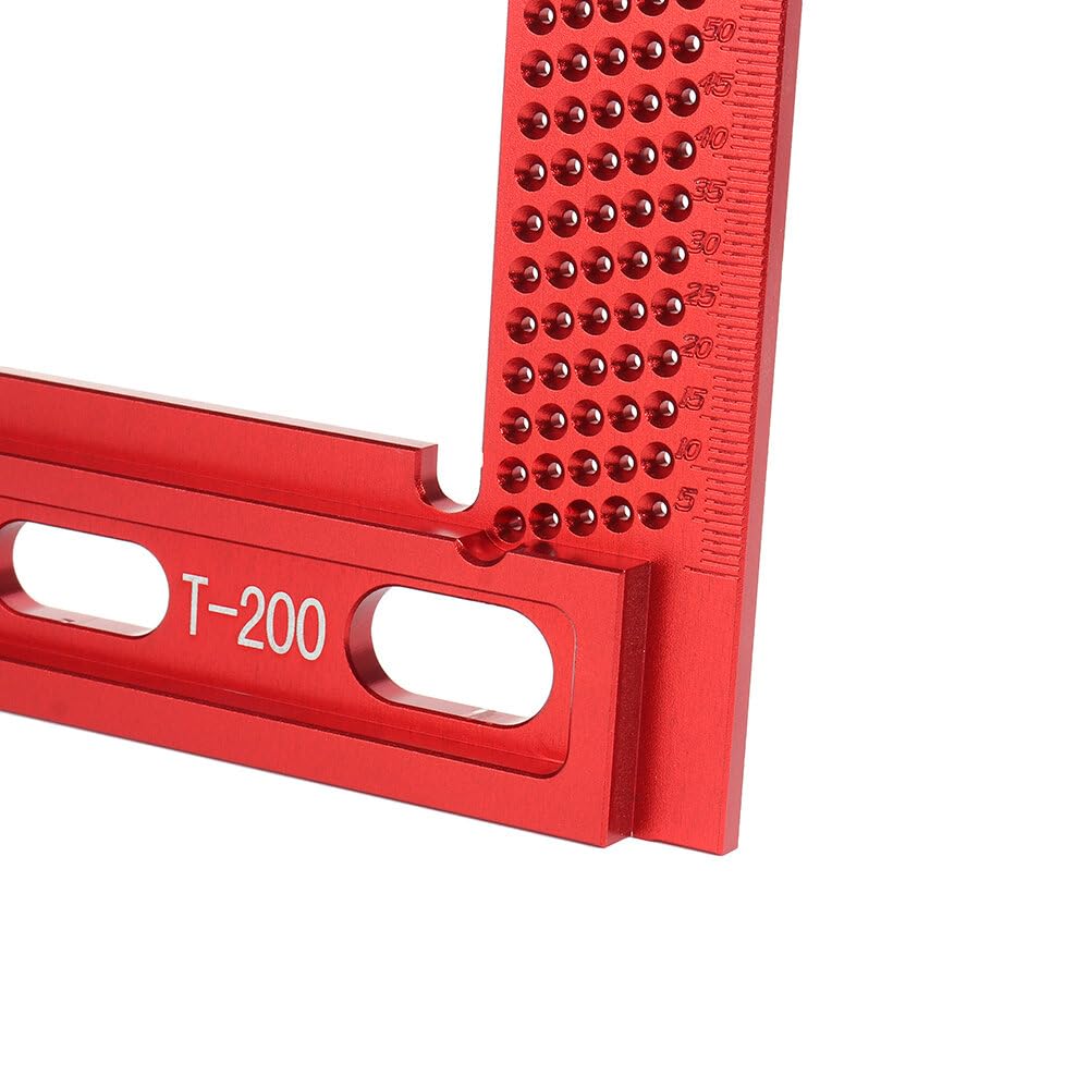 VIDOO Kątownik Stolarski Typ L Stop Aluminium Metryczna Linijka do Pozycjonowania Otworów i Trasowania-160mm