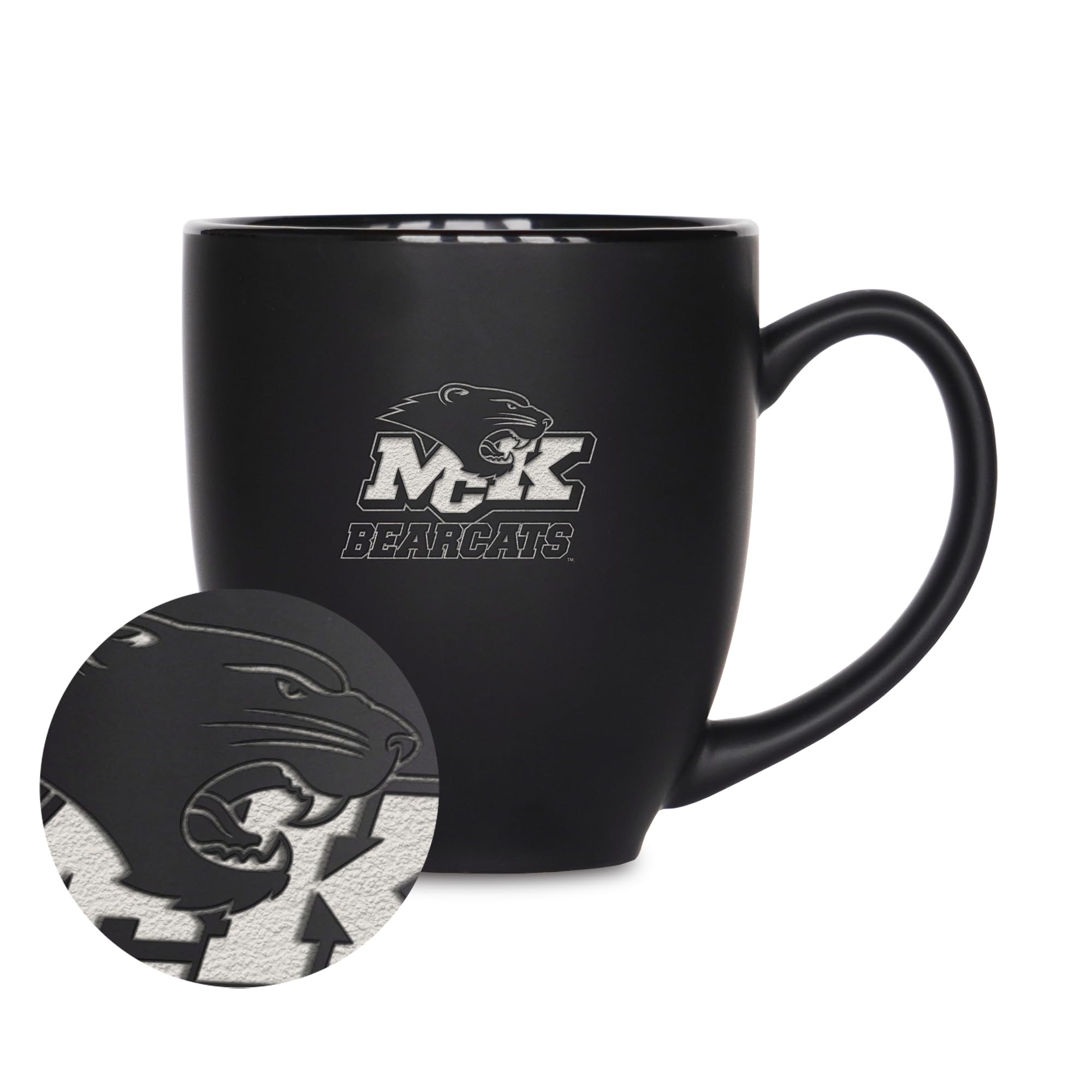 Tasse en céramique noire mate gravée au laser McKendree Bearcats Rico Industries