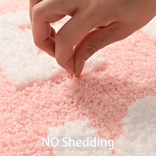 Miniatura 6 de QJHOMO Alfombra de baño con texto en inglés Get Naked, bonita alfombra de baño rosa y blanca, divertida, antideslizante, súper absorbente, lavable a