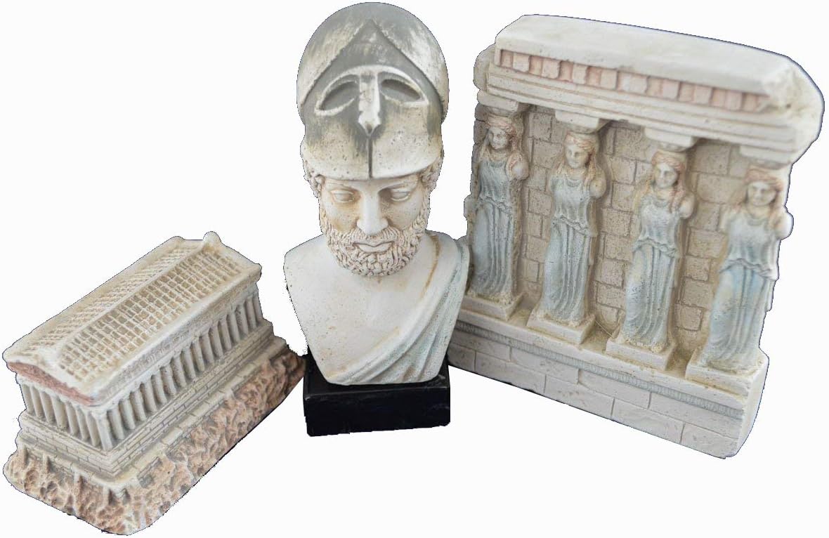 Pericles Bust Statesman, Orator and General of Athens Plus Caryatides and Parthenon Sculpture