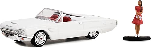 Miniatura 2 de 1965 Thunderbird Convertible Blanco y Mujer en Vestido The Hobby Shop Series 14 1/64 Modelo de automóvil fundido a presión por Greenlight 97140 B