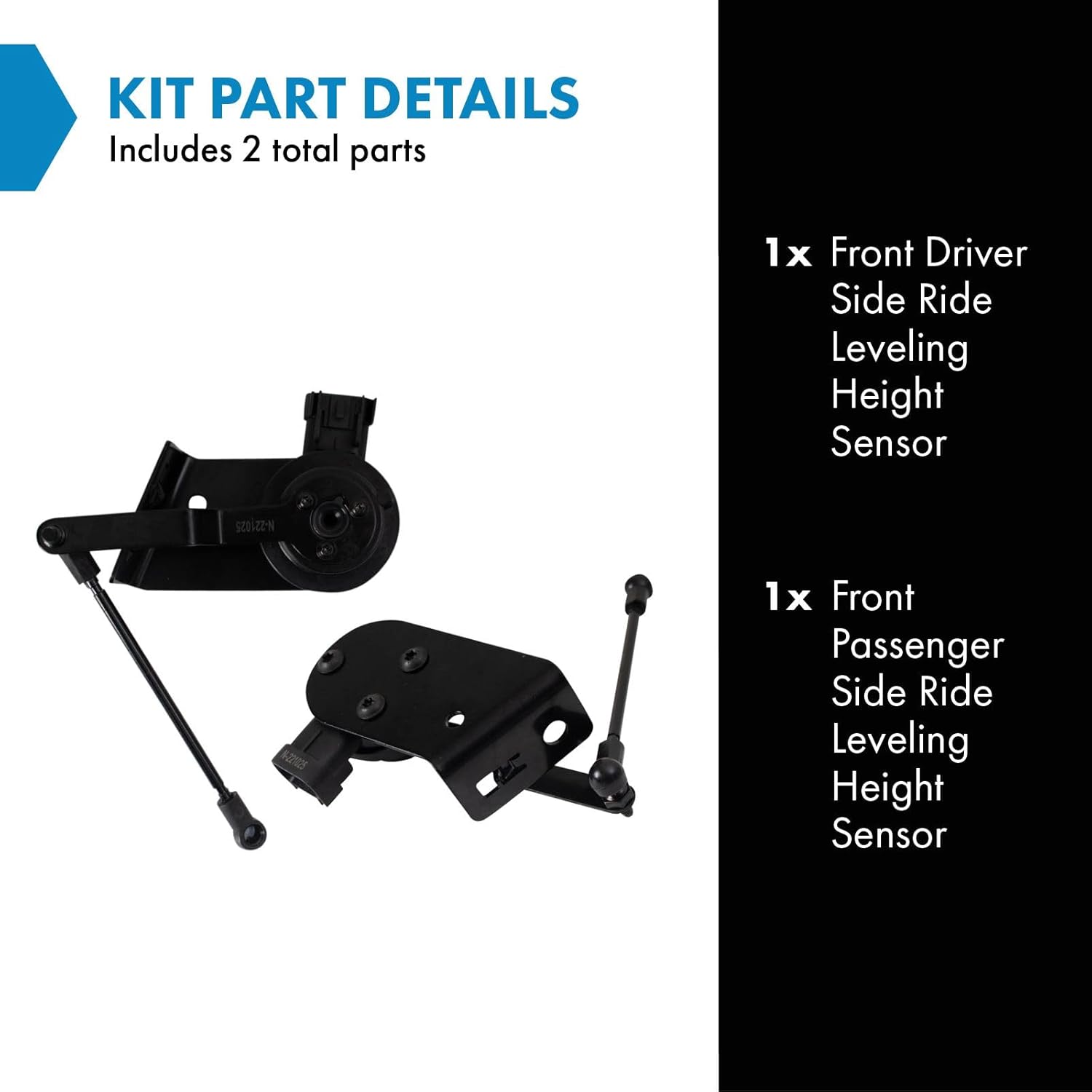 TRQ Front Ride Leveling Height Sensor Compatible with 2015-2020 Cadillac Escalade Escalade ESV 2015-2018 Chevrolet Silverado 1500 Suburban Tahoe GMC Sierra 1500 Yukon Yukon XL