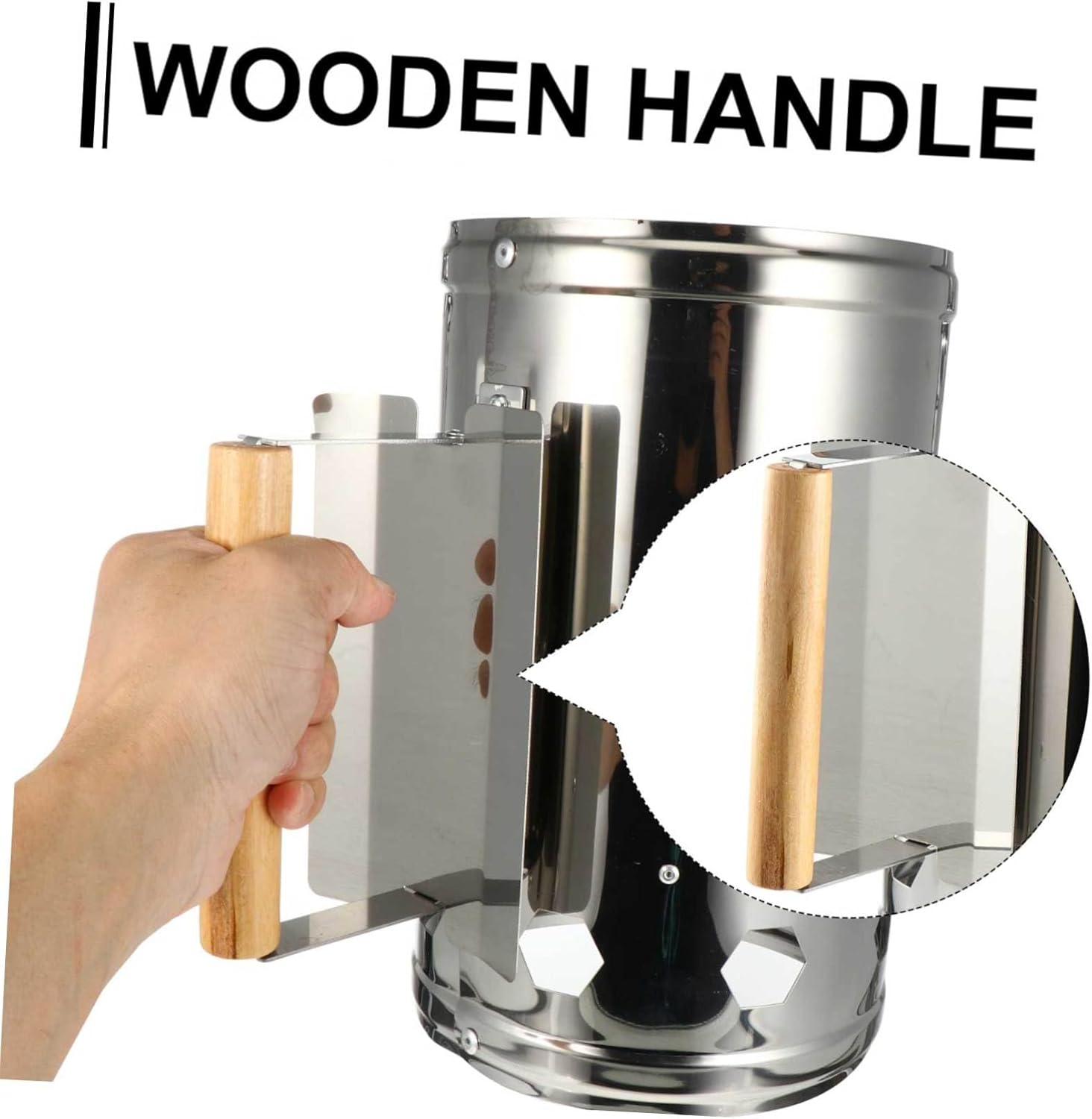 1pc Stainless Steel BBQ Chimney Starter Fast Charcoal Fire Starter for Outdoor Grilling Heat-Resistant Barrel Tool for BBQ Camping and Picnics