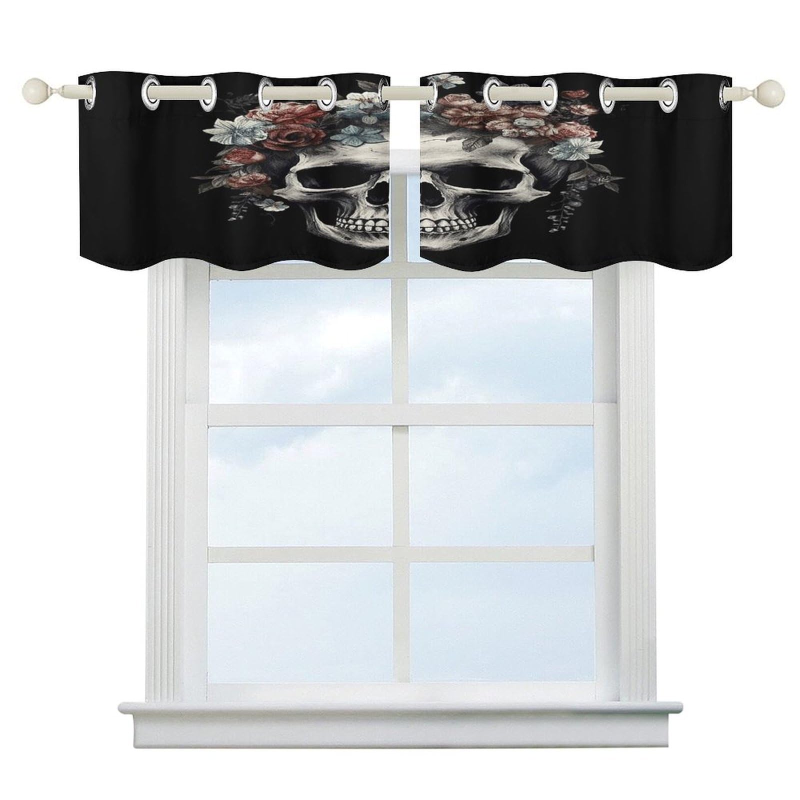 Cortinas opacas de calavera para dormitorio: dale un toque gótico y acogedor a tu ventana corta
