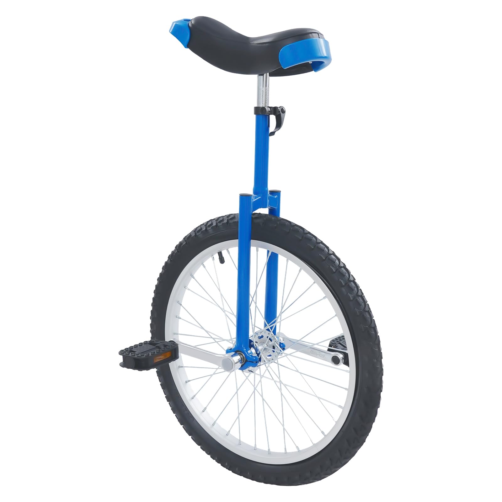 Poggyyi 20 Inch Unicycle, Adjustable Height Outdoor Unicycl Blue One Wheel Bike with Aluminum Rlloy Rim, Mute Bearing for Novices Professionals Adults Outdoor Sports Entertainment Exercises