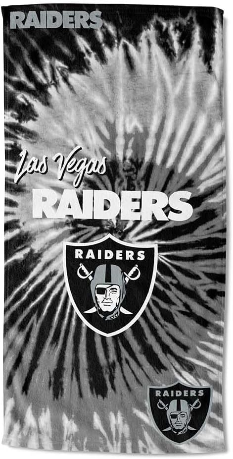 Image of Northwest NFL Las Vegas Raiders Unisex-Adult Beach Towel, 30 inch x 60 inch, Psychedelic (Pack of 6)