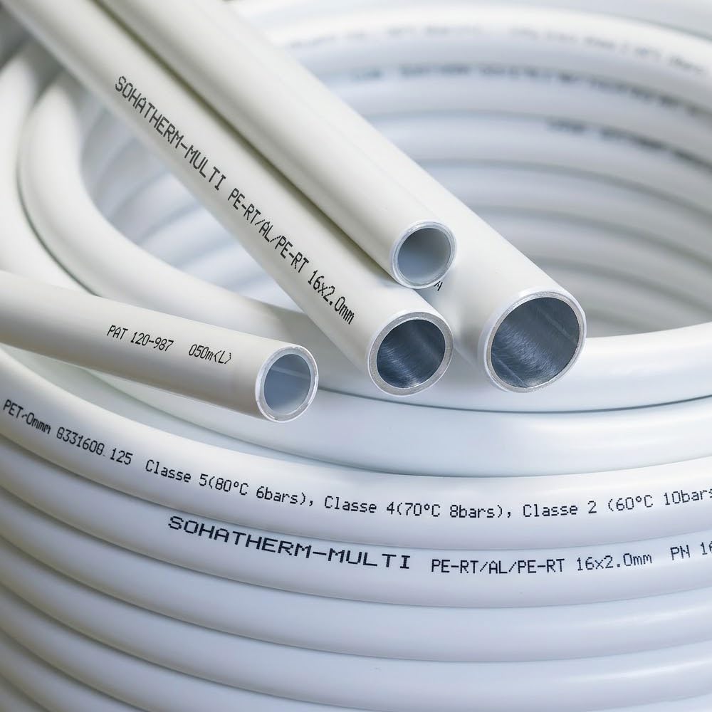 Suinga Multicapa mm | Tubo Multicapa mm metros AENOR | Tuberia Multicapa Fontaneria mm Exterior | Ideal para Agua Caliente Sanitaria, Suelo Radiante y Radiadores (20 mm, 10000, Centímetros)