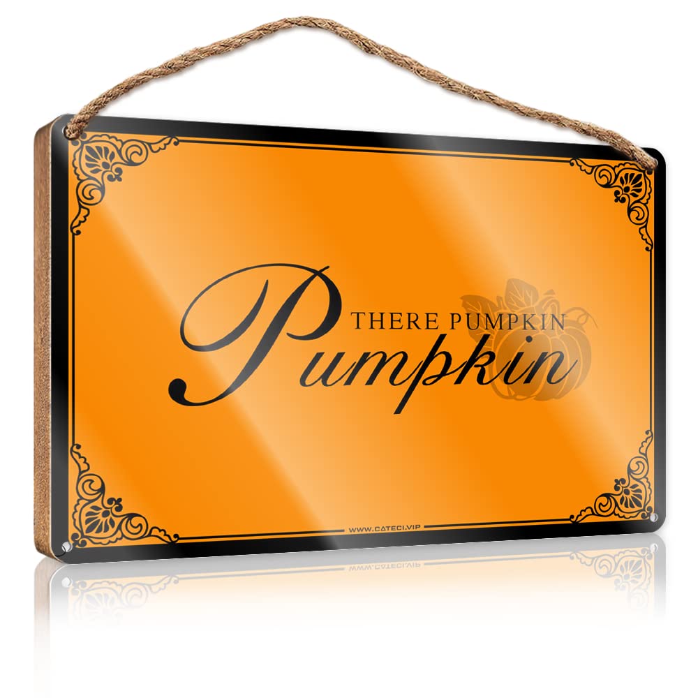 YYHLEH Outdoor Hanging Sign Hey There Pumpkin Wooden Sign(23X35CM)