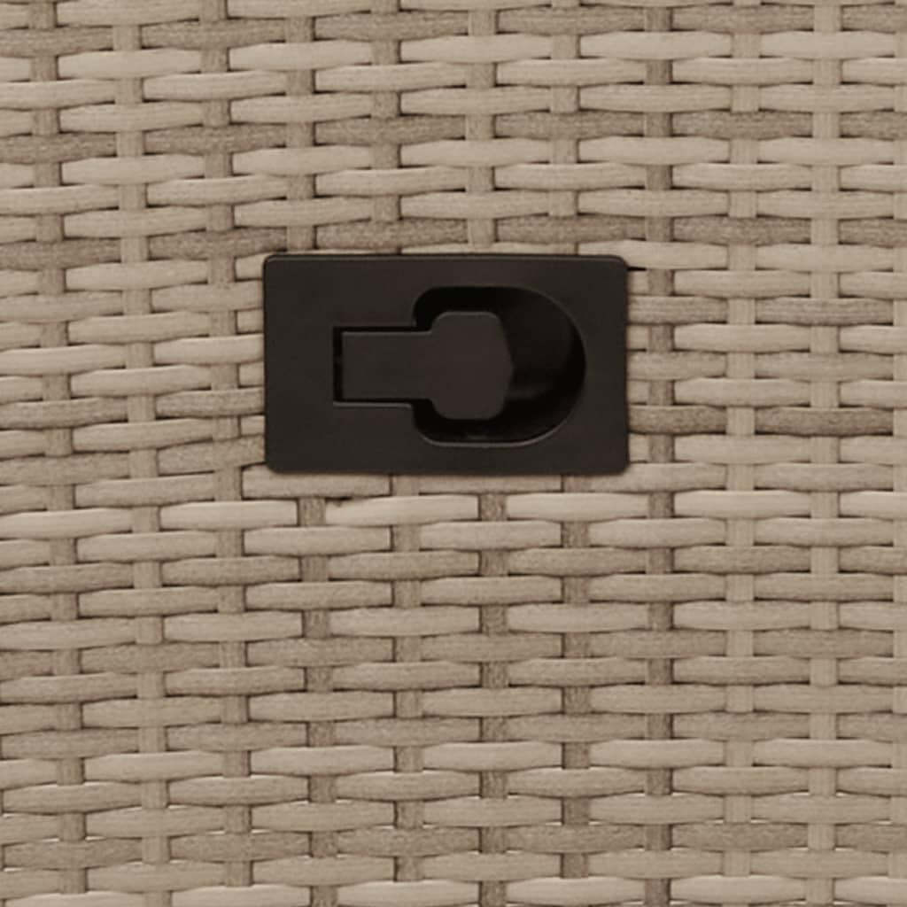Gartensessel mit Kissen 2 STK. Verstellbar Beige Poly Rattan Verstellbar Gartenstuhl mit Stahlrahmen,Loungesessel für Außenbereich