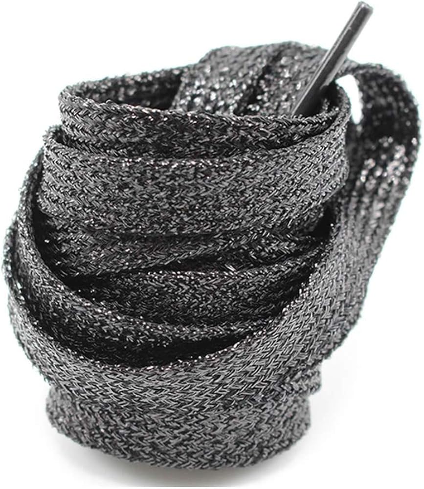 GOOTRADES Metallic Glitter Flat Shoelaces for Canvas Sneaker Athletic 45 inch (2 pairs)